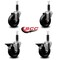 Service Caster 4'' Phenolic Wheel Swivel 1'' Expanding Stem Caster Set 2 Brakes, 4PK SCC-EX20S414-PHR-2-PLB-2-1 - alternate 2